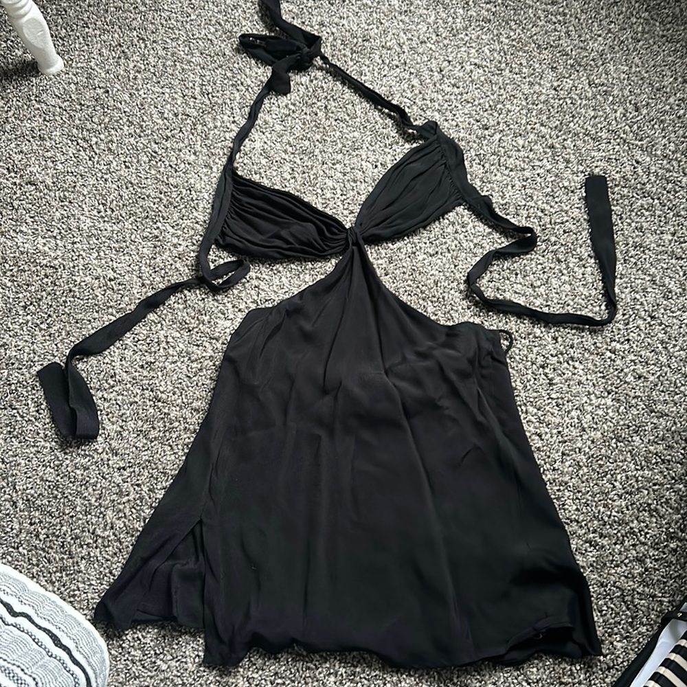 Babyboo size medium little black dress with cutouts and slit